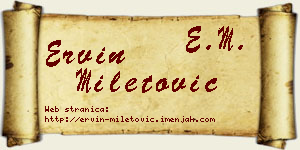 Ervin Miletović vizit kartica